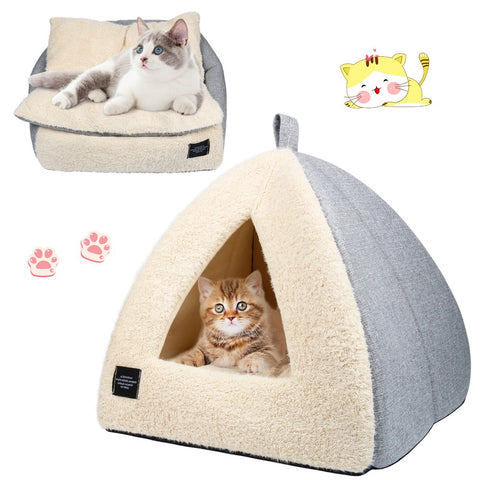 Cat Bed for Indoor Cats - Pet Cave Bed Cat Cave Bed Cat House Cat Tent Material: Cloth Product Category: Pet Nest Specifications: silver gray Color: M (42*42*36CM) Smart Bed Design: With a triangular entrance and cave-like design, the Indoor Cats - Pet Cave Bed Cat Cave Bed Cat House Cat Tent