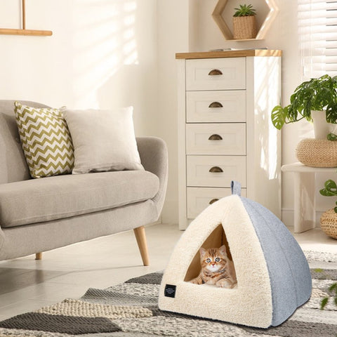 Cat Bed for Indoor Cats - Pet Cave Bed Cat Cave Bed Cat House Cat Tent Material: Cloth Product Category: Pet Nest Specifications: silver gray Color: M (42*42*36CM) Smart Bed Design: With a triangular entrance and cave-like design, the Indoor Cats - Pet Cave Bed Cat Cave Bed Cat House Cat Tent