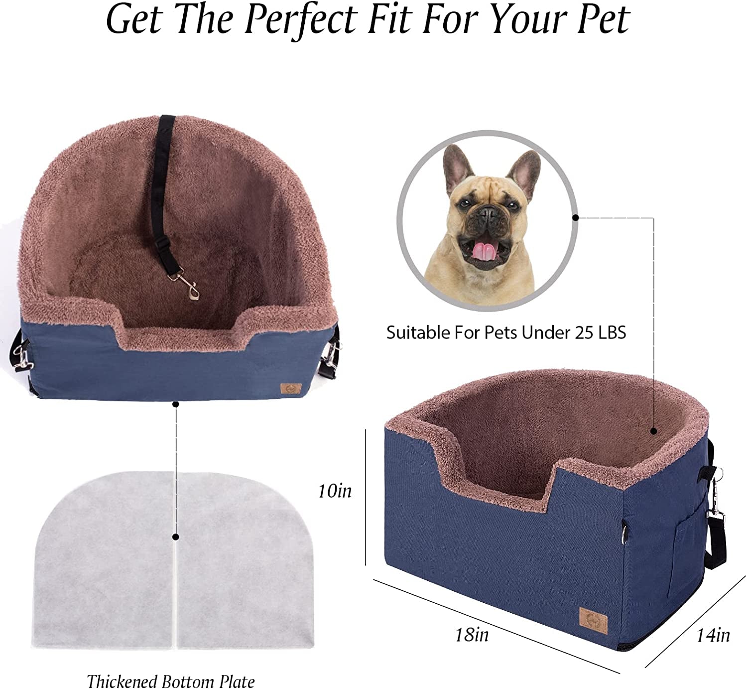 Dog Car Seat, Dog Booster Seat for Car Front Seat, Elevated Pet Bed fo
Elevated For a Better View: The dog window seat can be boosted up for a better window view and improve security for your lovely puppy while you are driving.
Safe trDog Car Seat, Dog Booster Seat