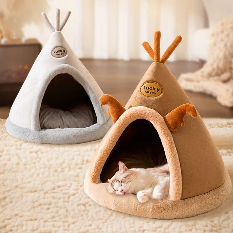 Warm Winter Pet Tent House Cat Bed Cat Dog House  