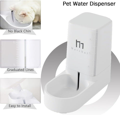 Cat Dog Feeder and Waterer Pet Self-Dispensing, Cat Food Dispenser, Au
The Box Includes: 1*Pet Food Feeder that Holds 4.63lb of Food; 1*Pet Water Feeder for 1 gallon of Water; 1*Pet Food Scoop; 1*Sponge Bottle Brush; Specification: Siz-Dispensing, Cat Food Dispenser, Automatic Cat Feeders, Outdoor Sun Protection Design Gravity Food Feeder