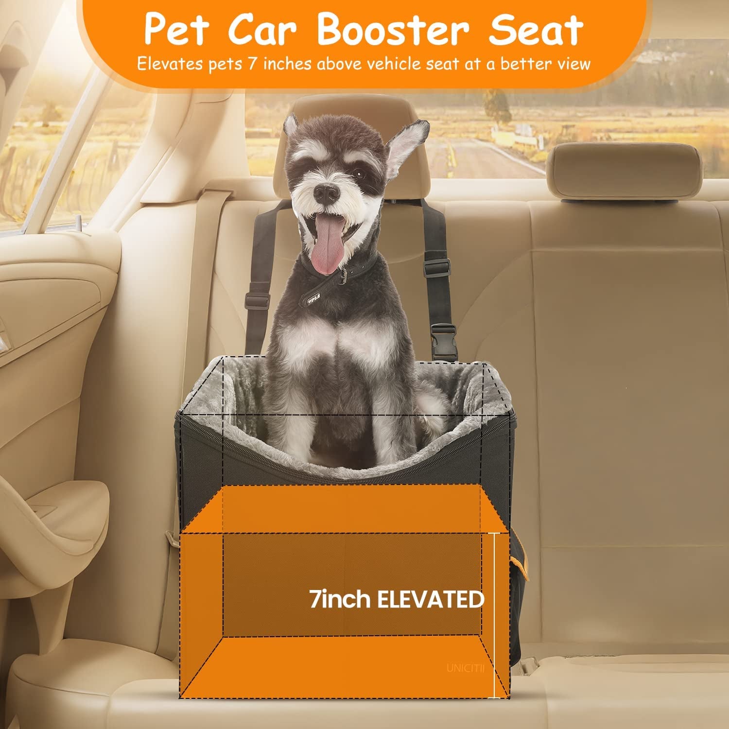 Dog Car Seat for Small Dogs, Elevated Dog Booster Seat Pet Travel Carr
Dog Lookout Booster Seat: Elevated design raises pet up for a better view out the window, making car rides even more fun for your pet.
Distraction-free Driving: BucSmall Dogs, Elevated Dog Booster Seat Pet Travel Carrier Bed