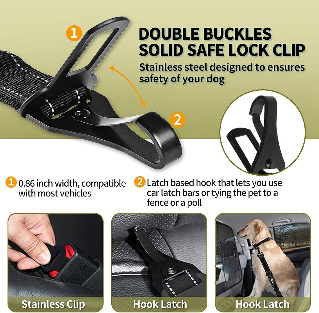 Dog Seat Belt,New 2-In-1 Multi-Functional Dog Car Seatbelts 2 Pack Pet
DOUBLE BUCKLES – We have thought of you and your pet beyond the car. Along with the standard car seat buckle, it also comes fitted with another latch based hook thaDog Seat Belt,