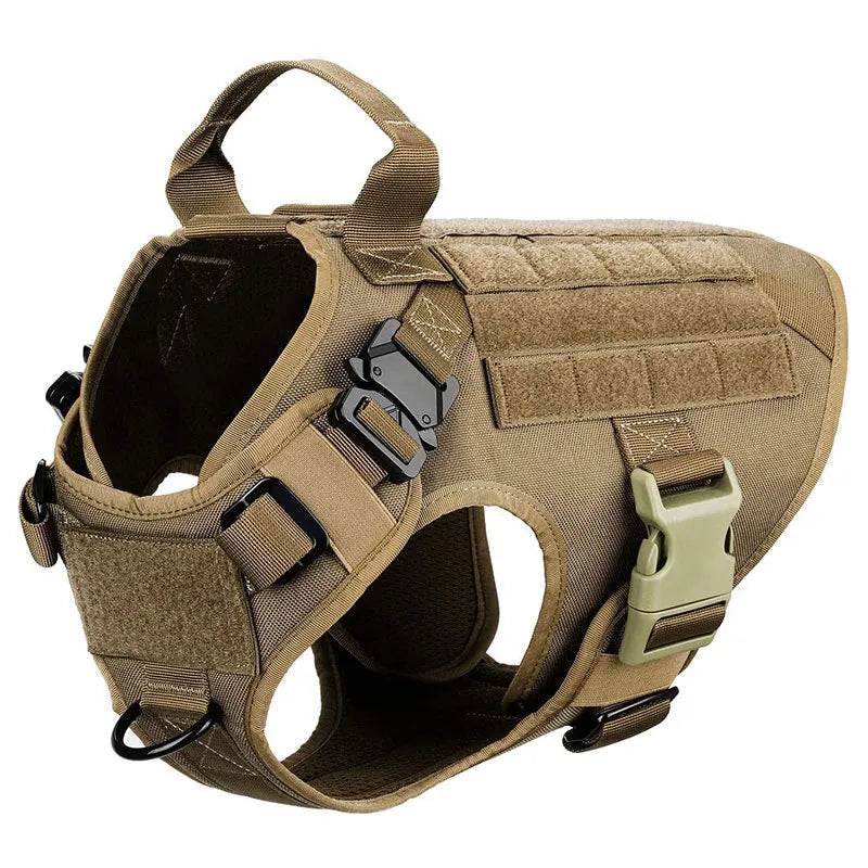 Tactical Dog Harness Training VestNO PULL &amp; EASY CONTROL: The padded dog collar with foldable handle,the breathable vest harness with D ring on front chest and 2 handles on the back,the tactical Tactical Dog Harness Training Vest