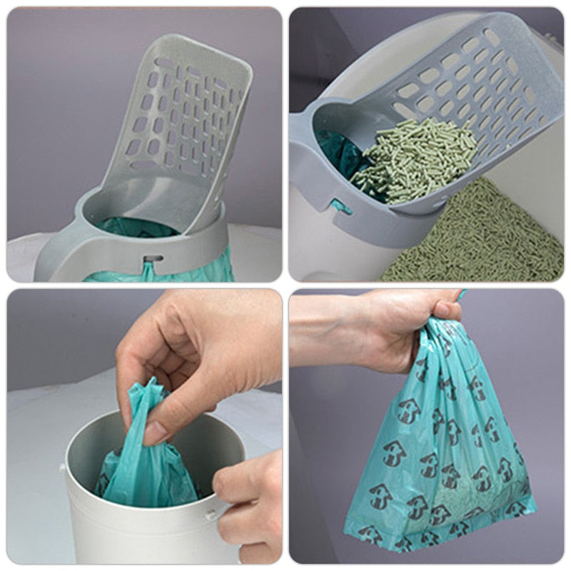 Cat Litter Scooper Large Capacity with Built-In Bag Cat Shovel Pet Cle


Product Description:Item Type:Cat Litter ShovelMaterial:ABSSize: 12x29cm (1cm=0.39inches)Weight:200gFeatures:
1.This cat litter scoop comes with a trash can, whicBag Cat Shovel Pet Cleaning Poop Bag Kitten Cleaning Tool Pet Accessories