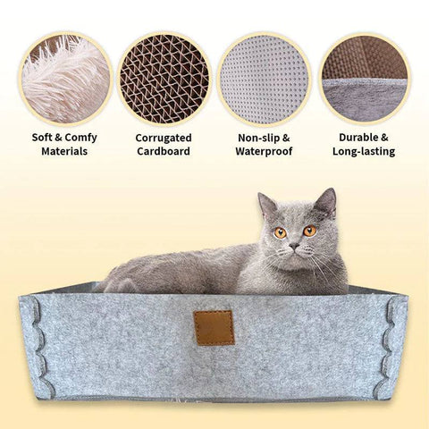 Cat Scratcher Bed Lounger - Stimulating & Safe 2-In-1 DesignIs your cat turning your furniture into shreds? Say goodbye to destructive behavior with our 2-In-1 Cat Scratcher Bed. Designed to fulfill your cat's natural scratchCat Scratcher Bed Lounger - Stimulating & Safe 2-
