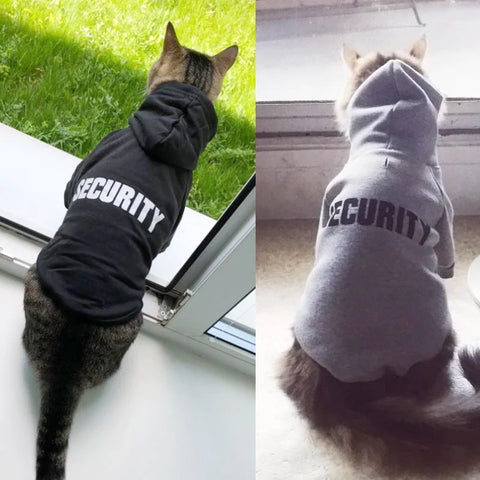 Security Cat Clothes Pet Cat Coats Jacket Hoodies for Cats 